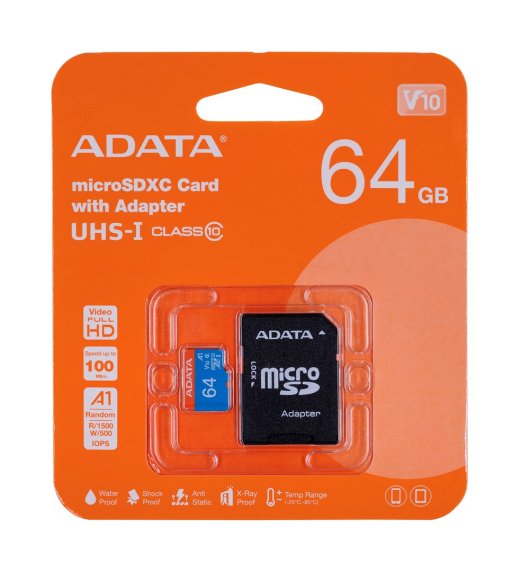 ADT ADATA 64GB microSDHC Class 10