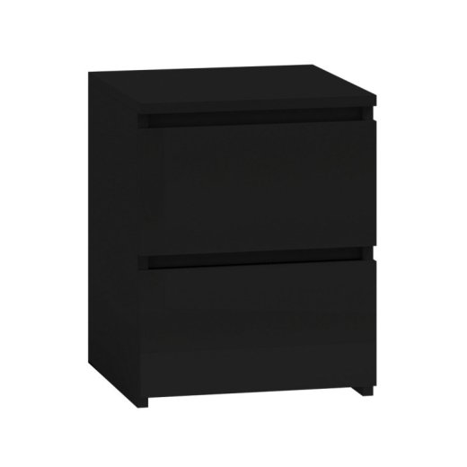 TOH Topeshop M2 Black 2-Drawer Nightstand
