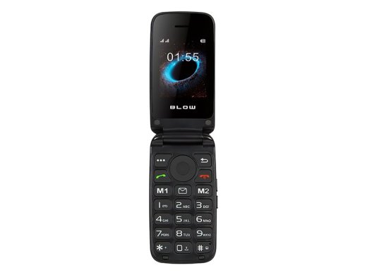 BLOW Black Senior Phone with Flip Cover S24