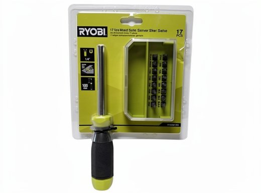 Ryobi Screwdriver with 17 Piece Bit Set
