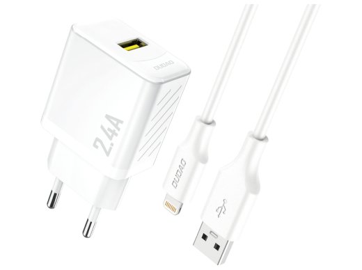 Dudao A23LEU Adapter 12Watt 1xUSB-A (1m USB-A to Lightning cable included) White