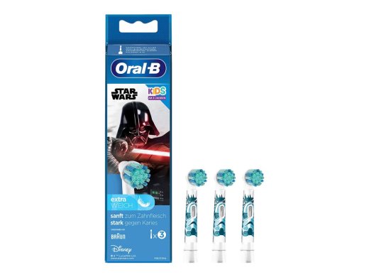 Oral-B Kids Star Wars Extra Toothbrush Head 3 Blue Green White