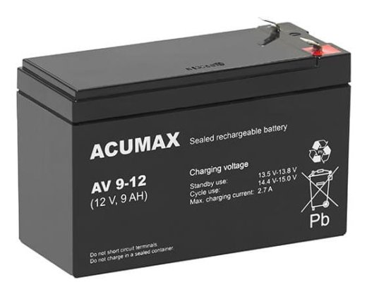 BATTERY 12V 9AH VRLA/AV9-12 T2 ACUMAX