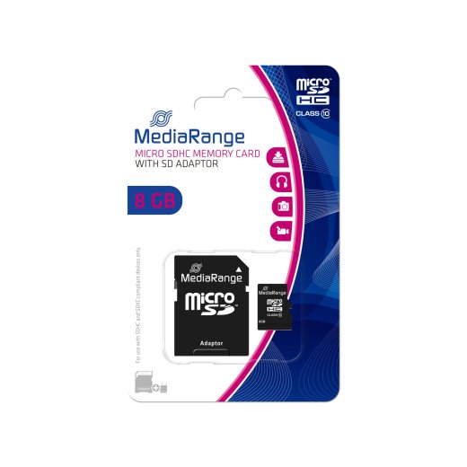 MEMORY MICRO SDHC 8GB C10/W/ADAPTER MR957