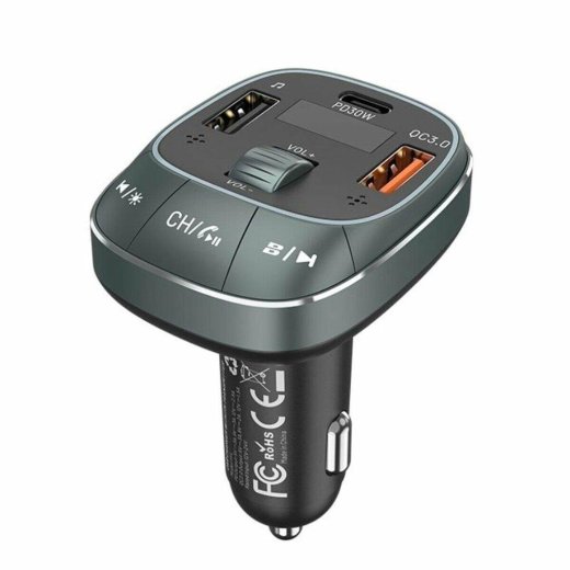 CAR FM TRANSMITTER+CHARGER USB/3P BLACK FFLB0