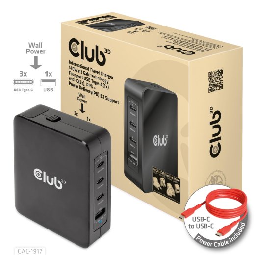 MOBILE TRAVEL CHARGER USB-C/140W GAN CAC-1917