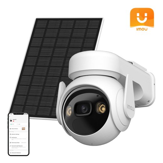Rotating outdoor WiFi camera with solar
