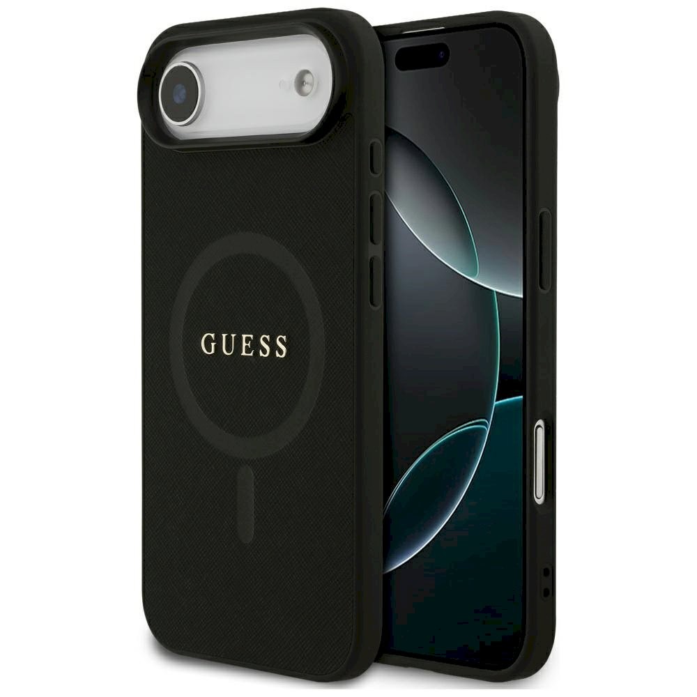 Guess Saffiano Classic Logo MagSafe ümbris iPhone Air jaoks / must