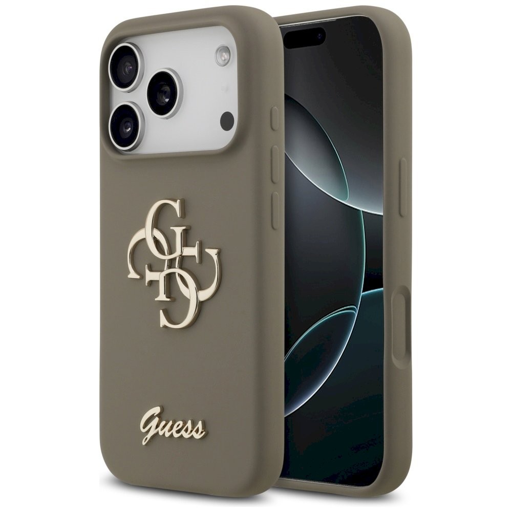 Guess Silicone Big 4G Script ümbris iPhone 17 Pro jaoks / pruun