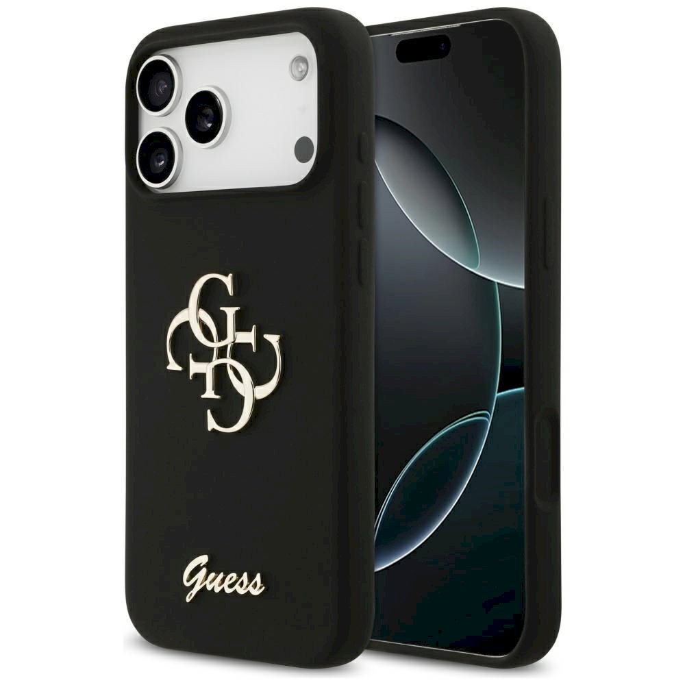 Guess Silicone Big 4G Script ümbris iPhone 17 Pro Max jaoks / must