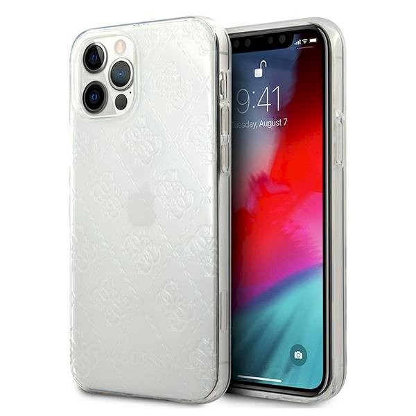 Guess GUHCP12L3D4GTR 4G 3D Pattern Collection Hardcase iPhone 12 Pro Max 6,7" jaoks / läbipaistev