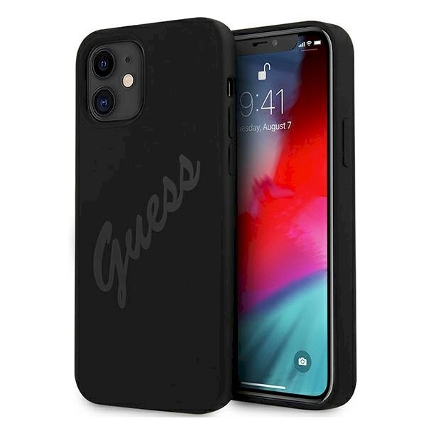 Guess GUHCP12SLSVSBK Script Vintage Hardcase iPhone 12 mini jaoks 5,4" / must