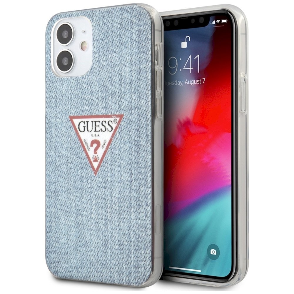 Guess GUHCP12SPCUJULLB Jeans Collection Hardcase iPhone 12 mini jaoks 5,4" / helesinine