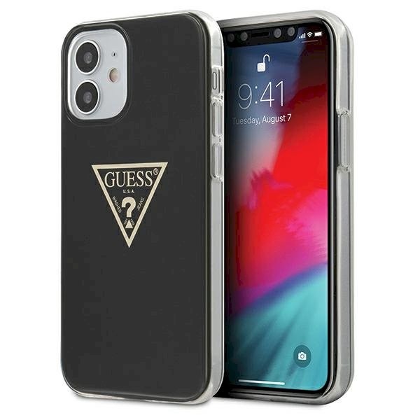 Guess GUHCP12SPCUMPTBK Metallic kollektsiooni kõvaümbris iPhone 12 mini jaoks 5,4" / must