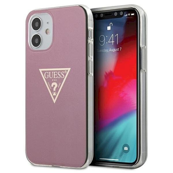 Guess GUHCP12SPCUMPTPI Metallic kollektsiooni kõvaümbris iPhone 12 mini jaoks 5,4" / roosa