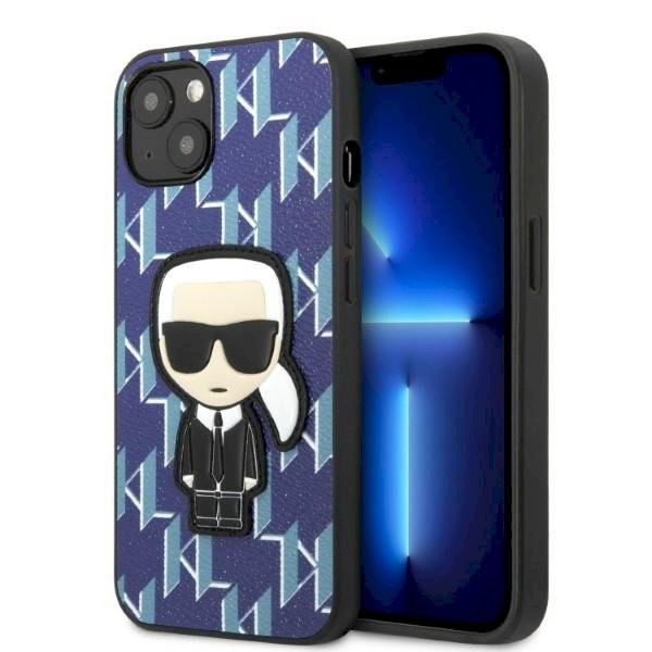 Karl Lagerfeld KLHCP13SPMNIKBL Monogram Ikonik Patch kõvakestaga ümbris iPhone 13 mini 5,4" jaoks / sinine