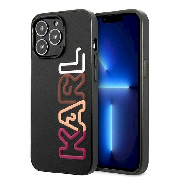 Karl Lagerfeld KLHCP13XPCOBK kõvakestaga ümbris Multipink Brand iPhone 13 Pro Max 6.7" jaoks / must