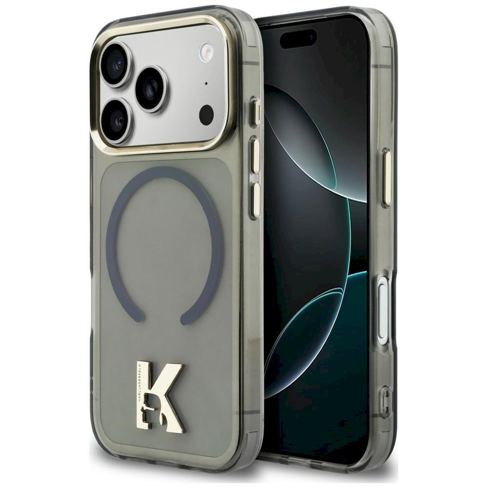 Karl Lagerfeld Karl Head Logo MagSafe kaitseümbris iPhone 17 Pro jaoks / must
