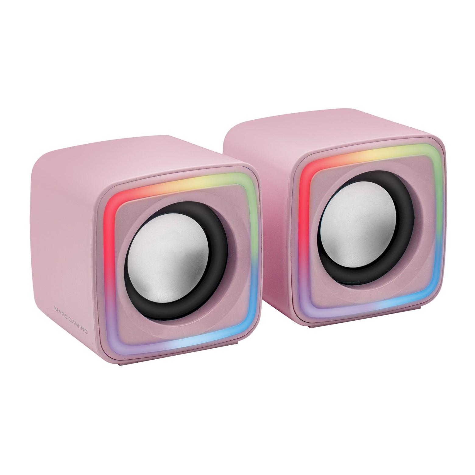 Mars Gaming MSCUBEP kompaktiniai RGB žaidimų garsiakalbiai 8W DSP / rožinis