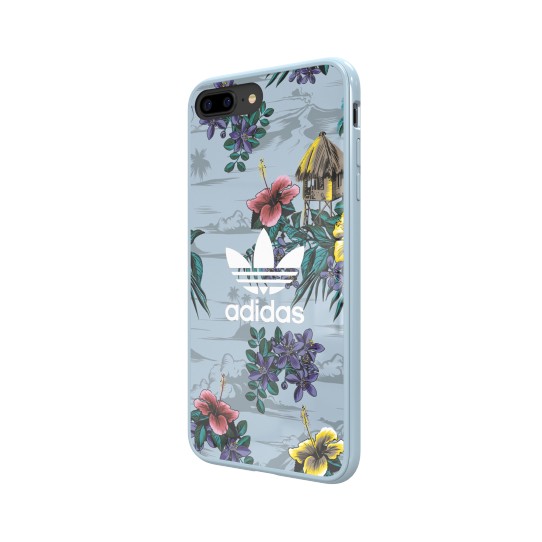 Adidas Floral Case silikoonkott Apple iPhone X / XS jaoks sinine