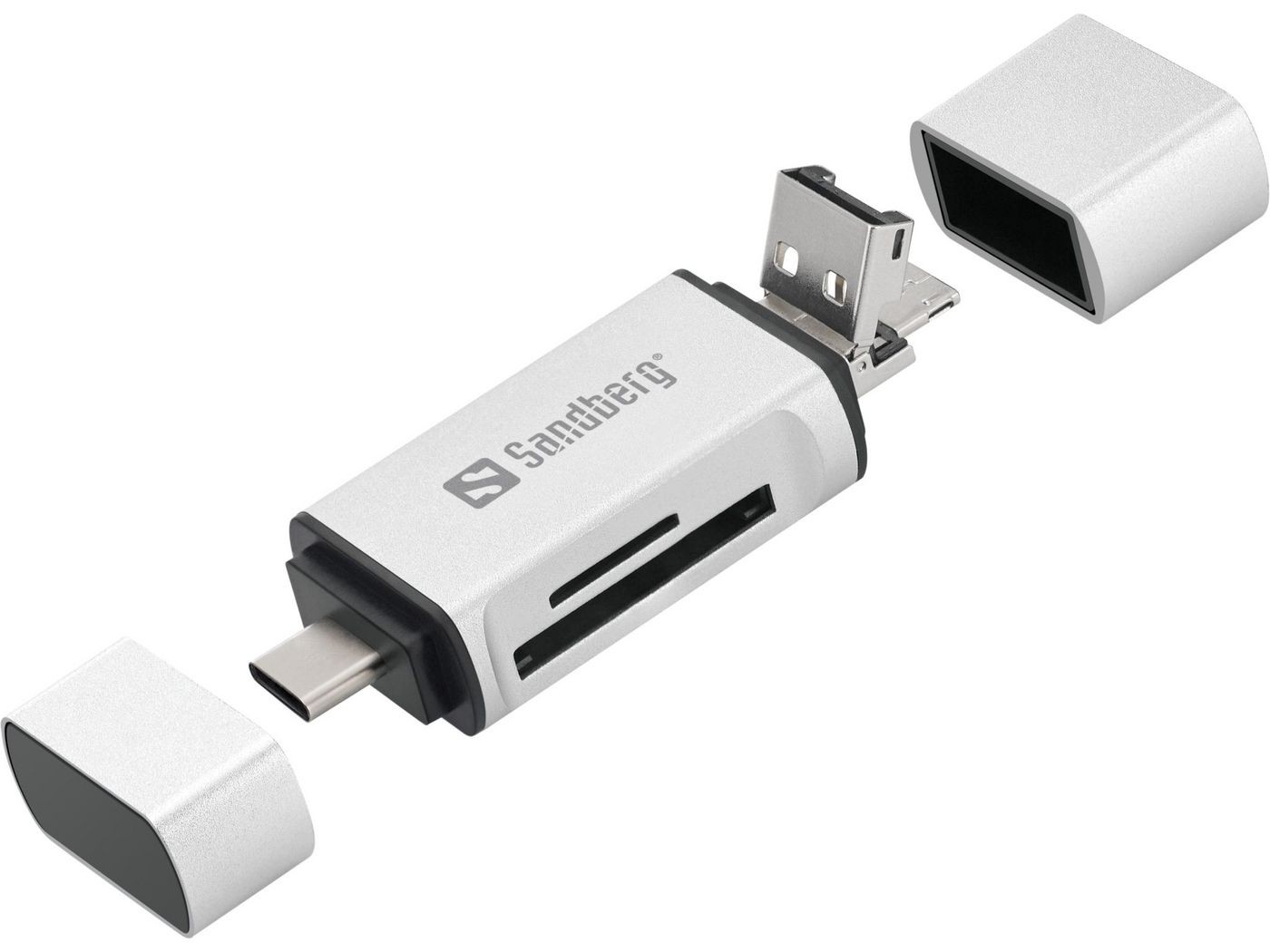 Kaardilugeja USB-C+USB+MicroUSB Card Reader