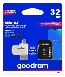 Goodram MicroSD class 10 UHS I 32GB mälukaart + kaardilugeja