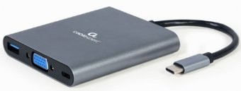 Gembird USB Type-C daugiafunkcis adapteris + kortelių skaitytuvas