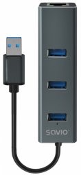 Savio AK-58 USB Hub 3-portne USB-A / 3.1 Gen / RJ-45 Gigabit Ethernet