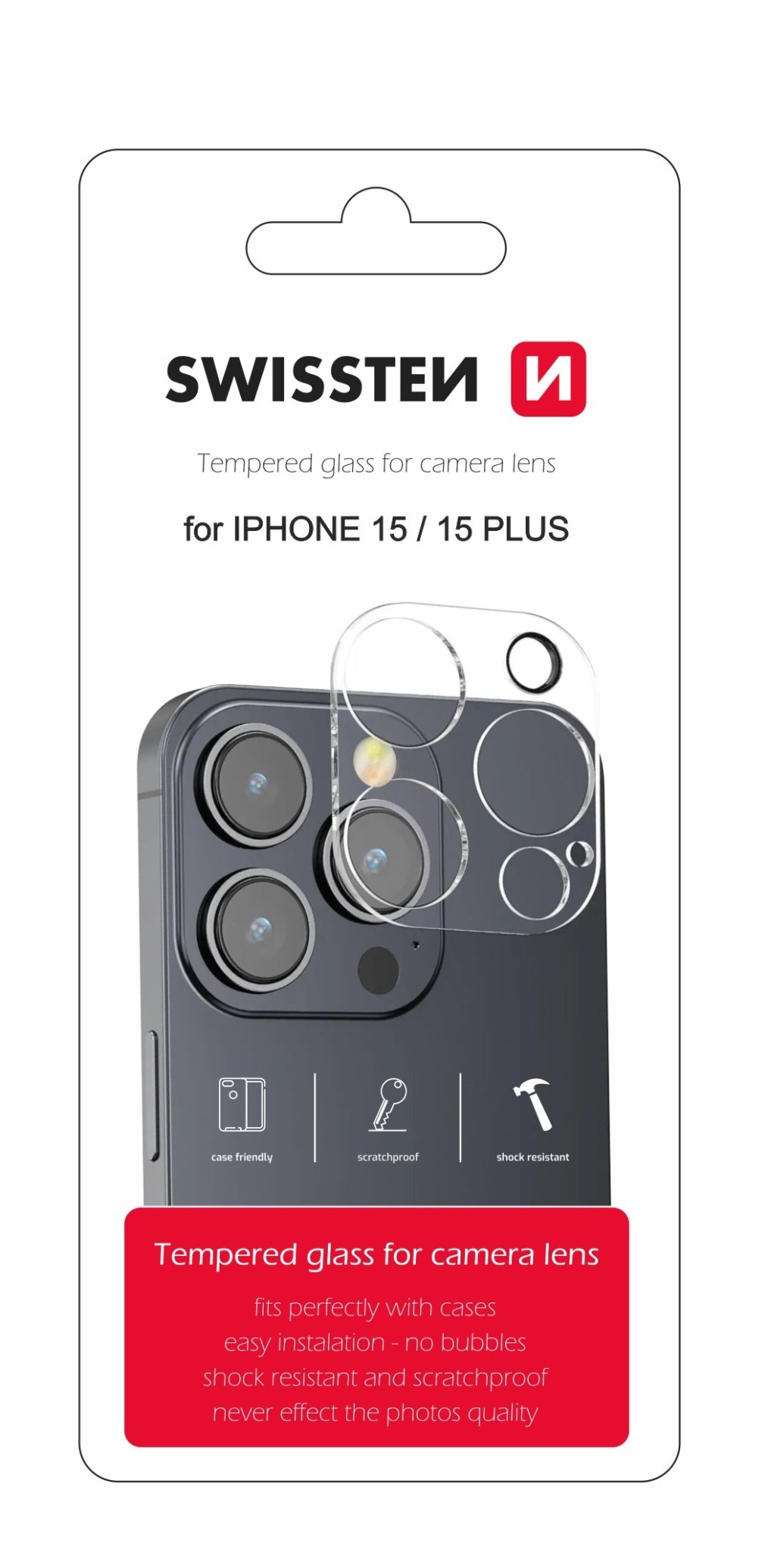 Swissten Grūdintas stiklas kameros lęšiui Apple iPhone 15 / iPhone 15 Plus