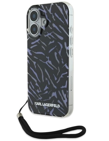Karl Lagerfeld Zebra With Cord tagakaas Apple iPhone 16 Plus jaoks