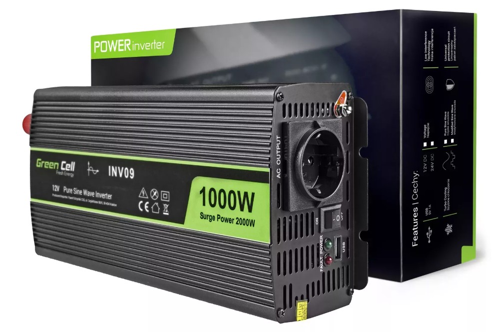 Green Cell INV09 Toiteadapter / inverter Auto 1000W
