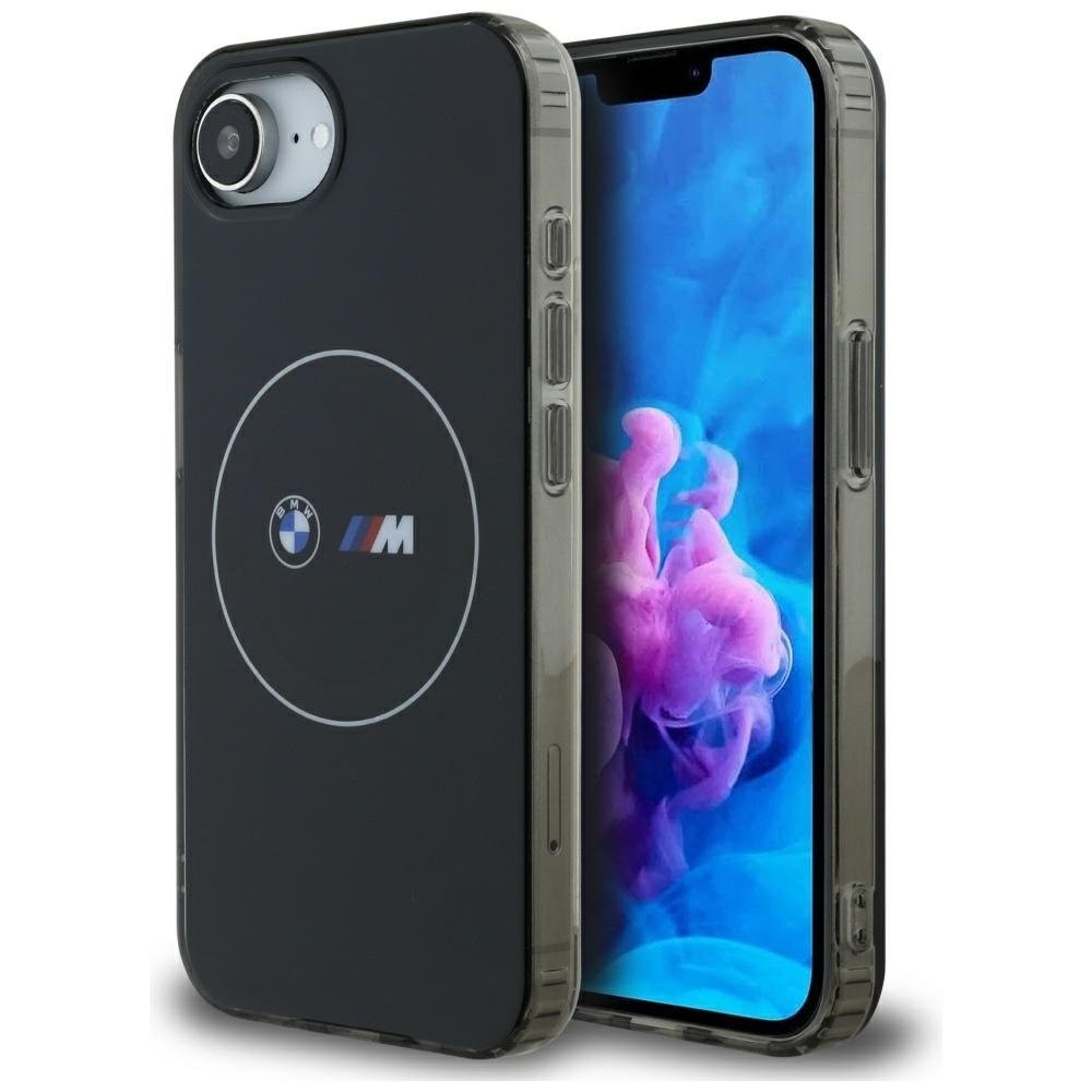 BMW IML valge ringiga metall MagSafe tagumine ümbris Apple iPhone 16e jaoks