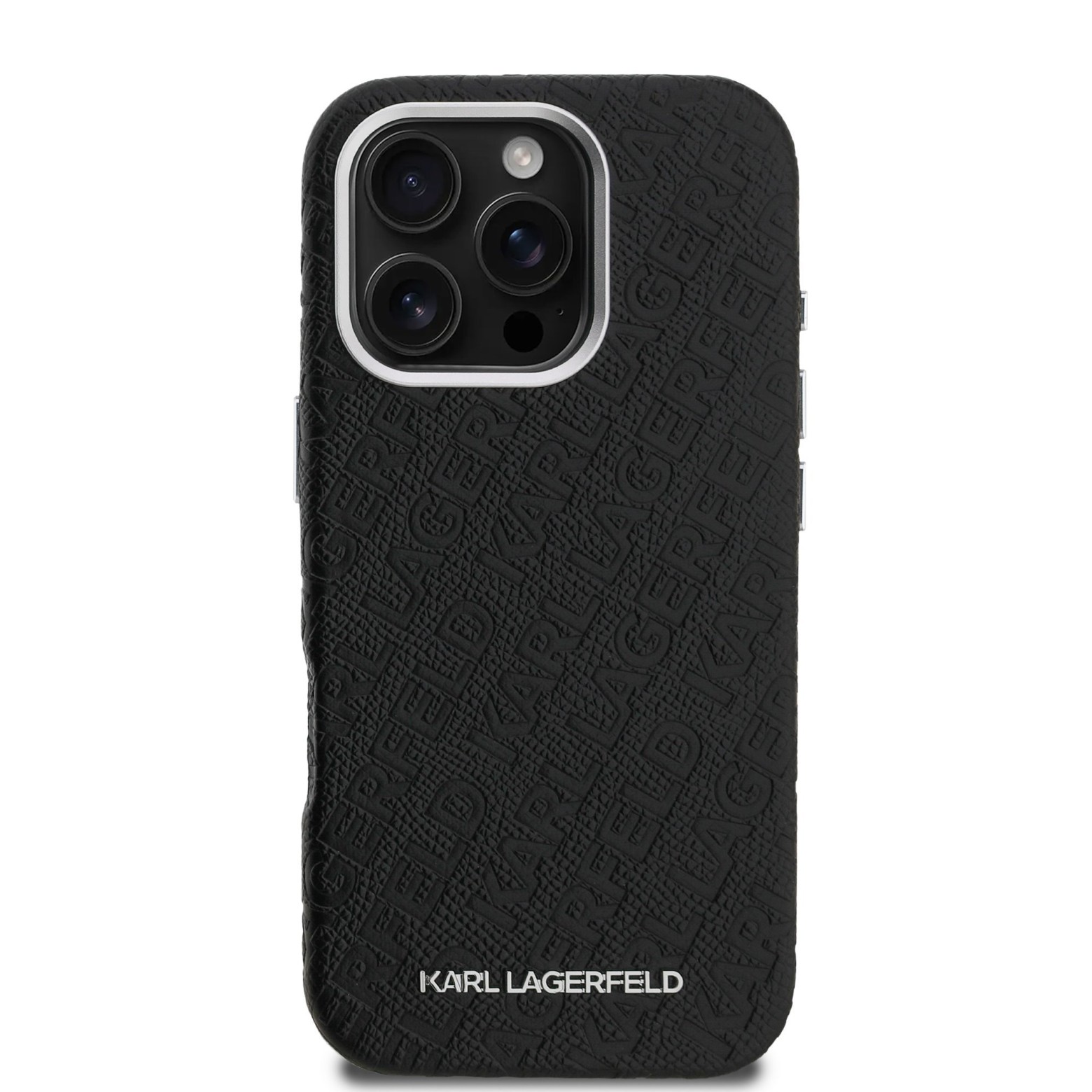 Karl Lagerfeld Grained PU Repeated Logo MagSafe ümbris Apple iPhone 16 Pro Max jaoks