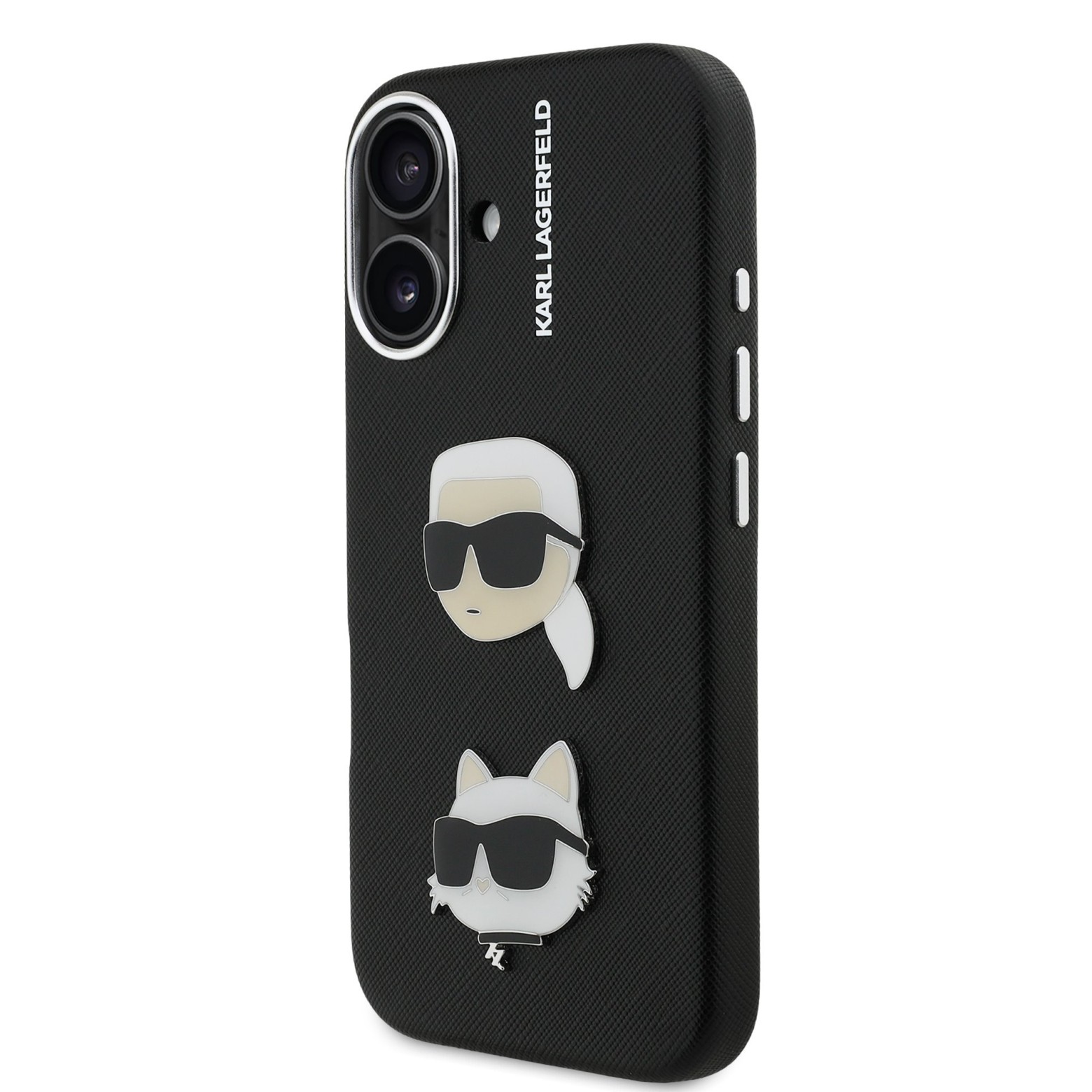 Karl Lagerfeld Grained PU K&CH Heads ümbris Apple iPhone 16 jaoks