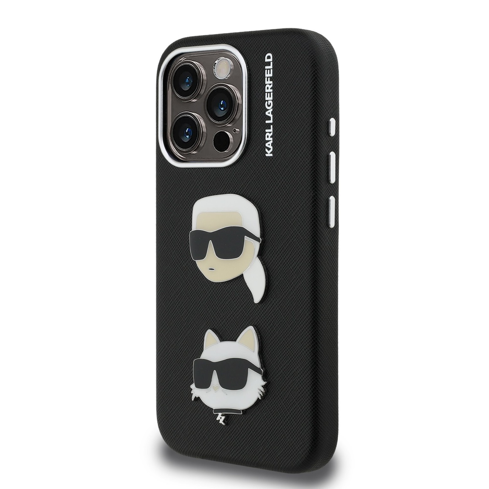 Karl Lagerfeld Grained PU K&CH Heads ümbris Apple iPhone 15 Pro Max jaoks