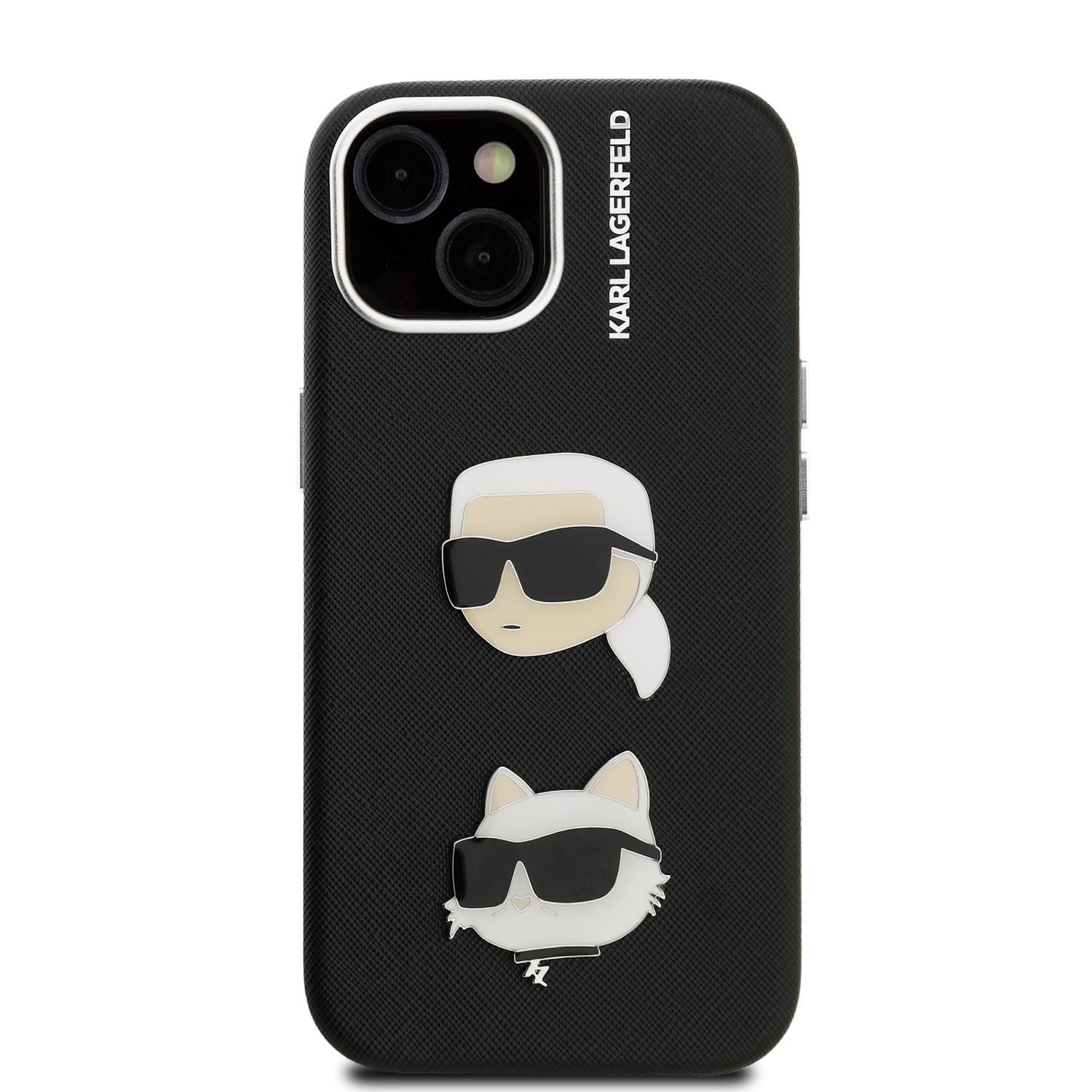 Karl Lagerfeld korrugitud PU K&CH peade ümbris Apple iPhone 15 jaoks