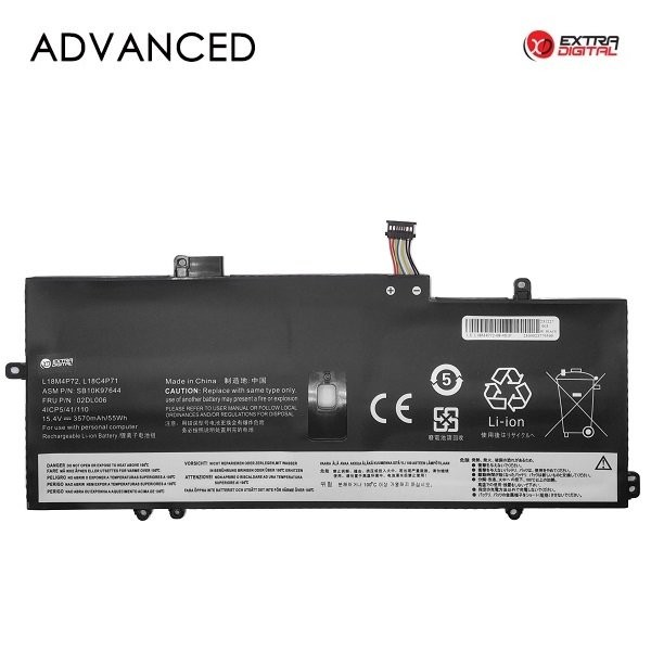 ExtraDigital L18M4P72 aku Lenovo sülearvuti jaoks 3570mAh