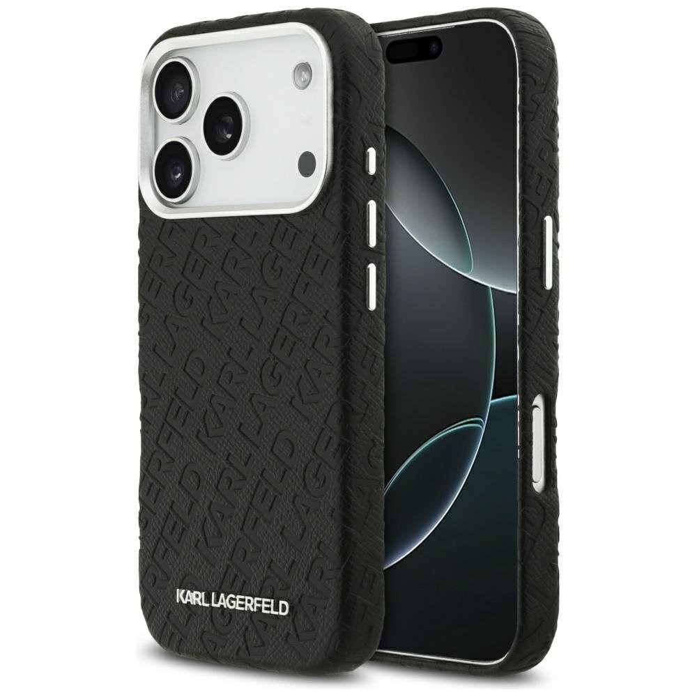 Karl Lagerfeld Grained PU Repeated Logo MagSafe ümbris Apple iPhone 17 Pro jaoks