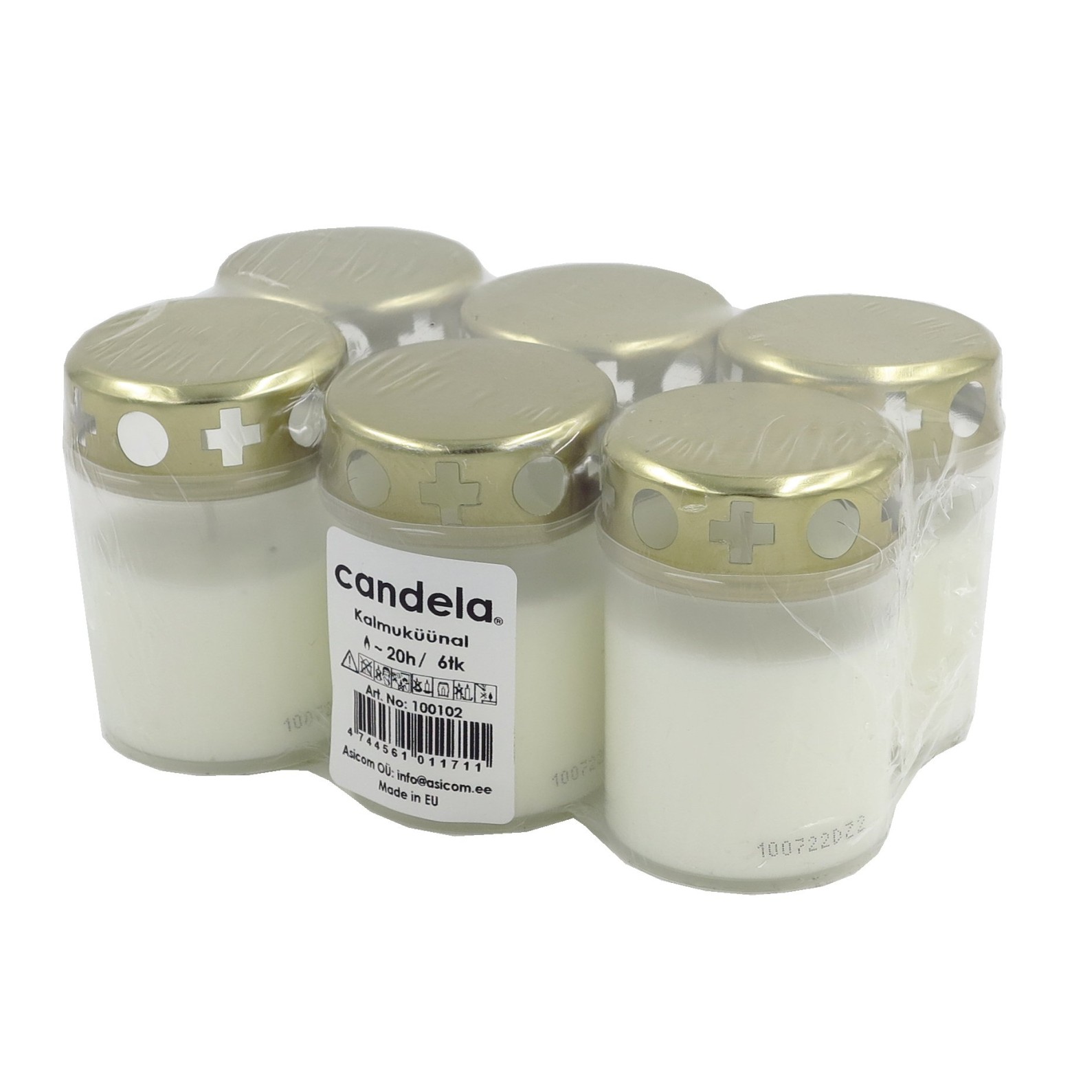 Candela Mälestusküünlad Korgiga 6tk Valge
