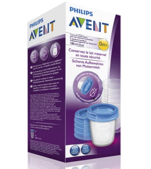 Philips AVENT SCF619/05 rinnapiima hoiustamise anumad 180 ml 5 tk