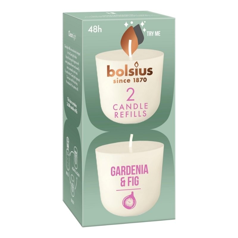Bolsius CleanLight küünalahtid 2tk Gardenia&Fig