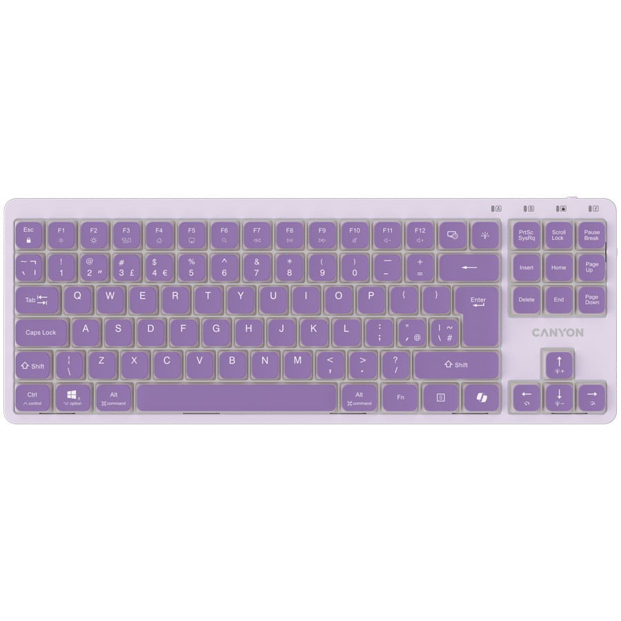 CANYON klaviatūra OnType 10 mažo profilio laidinė violetinė