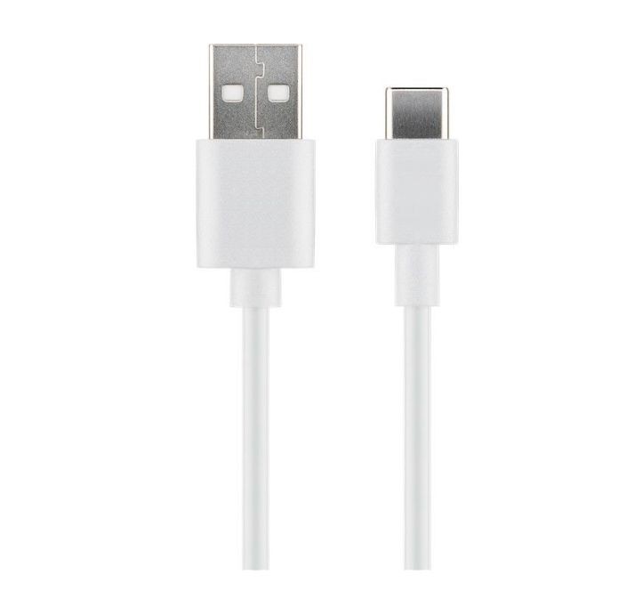 USB-C iki USB2.0 A kabelis, 1m Baltas, sinchronizavimui ir