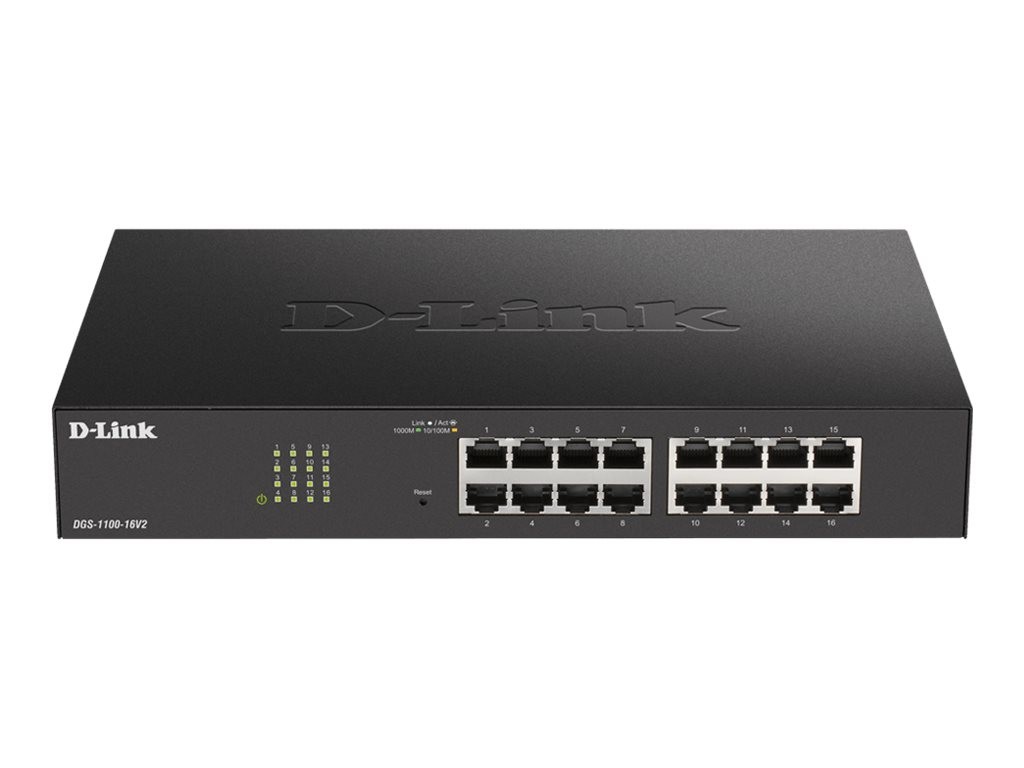 D-Link Smart Managed Switch DGS-1100-16V2 Managed Desktop Power supply type 100 to 240 V AC, 50 to 60 Hz Internal