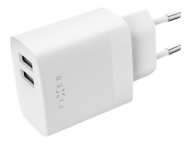 FIXED Dual USB Travel Charger 17W, White Fixed