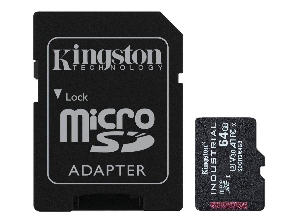 Kingston UHS-I 64 microSDHC/SDXC Industrial Card SD Adapter