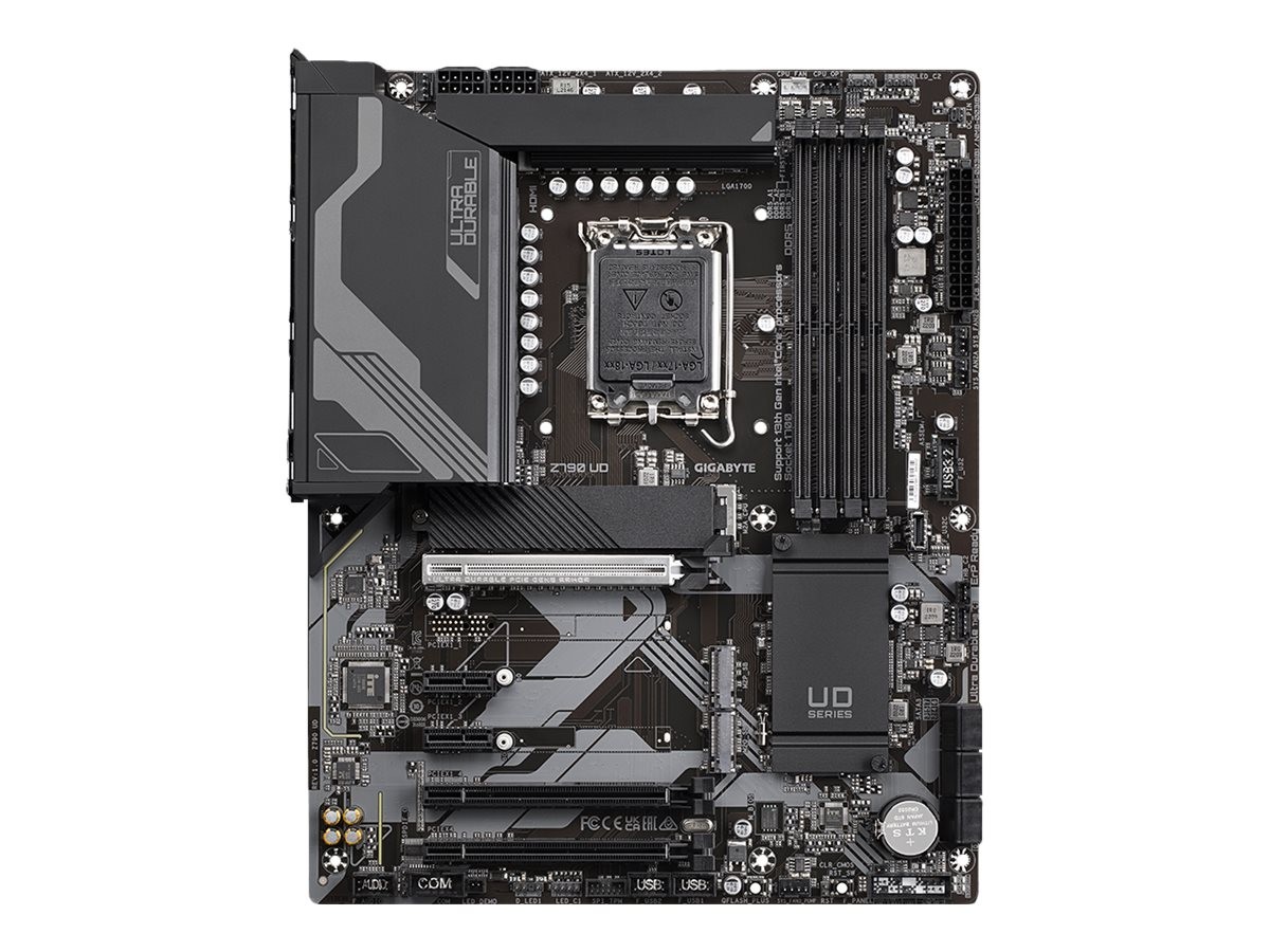 Gigabyte Z790 D Protsessoriga perekond Intel Protsessori pistikuga LGA1700 DDR5 Toetatud kõvaketasliidesed SATA, M.2 SATA-pistikute arv 6
