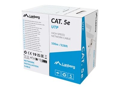 Lanberg LAN Kaabel CAT.5E UTP 100M Solid CU Hall Fluke Passed LCU5-12CU-0100-S
