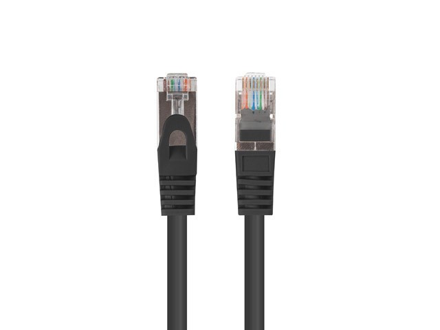 PCF6-20CC-0025-BK Lanberg Patchcord CAT.6 FTP 0.25M fluke passed 10-komplekti, Must