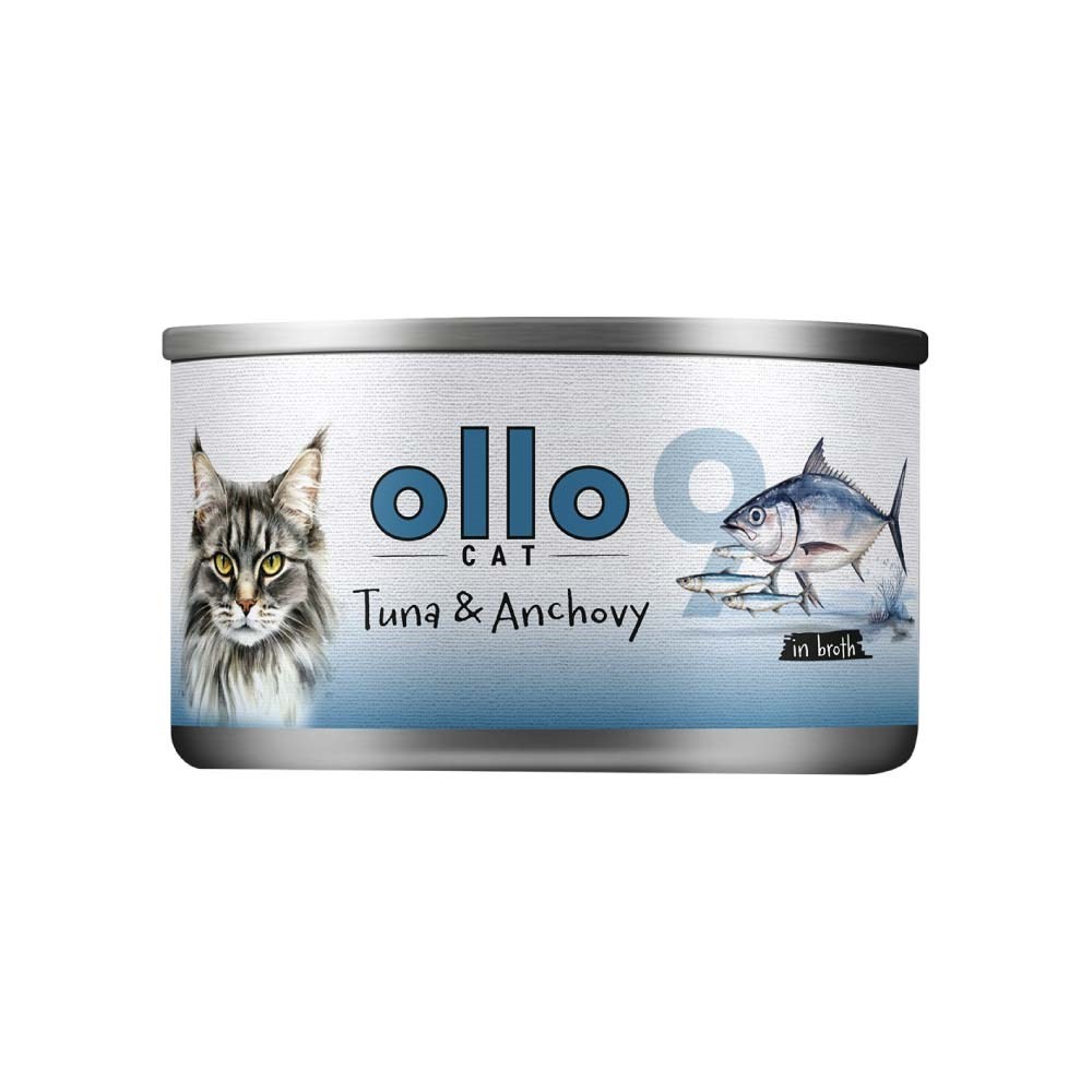 OLLO Cat nr 9 Tuunikala & anšoovis puljongis - märgkassitoit - 70g